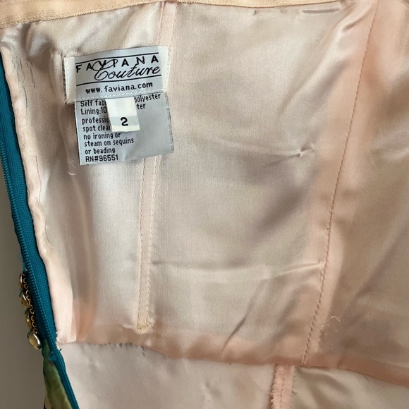 Relisted - Faviana Teal Green Prom Homecoming Bridesmaid Evening Gown Size 2 - Picture 8 of 11